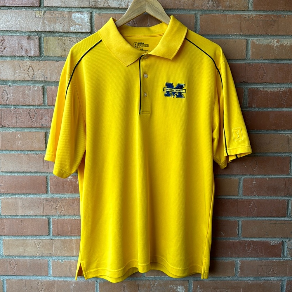 PGA Tour Michigan Polo Shirt / Large / Yellow / Golf